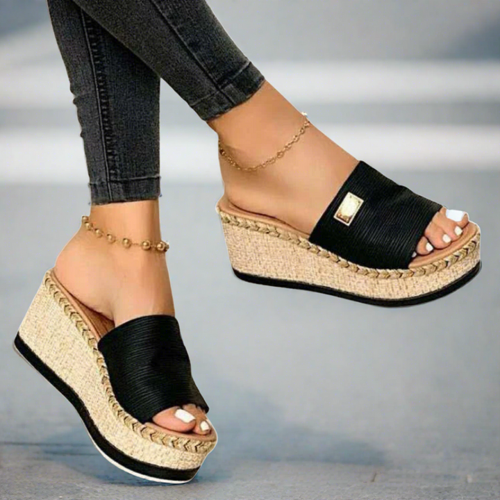 Levoire | Sandales Confortables Pour Femmes Avec Talon Noir