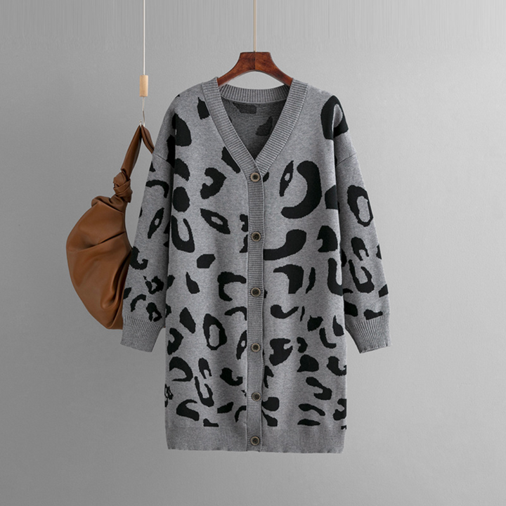 Levoire | Tricot Léopard Cardigan Taille unique Gris