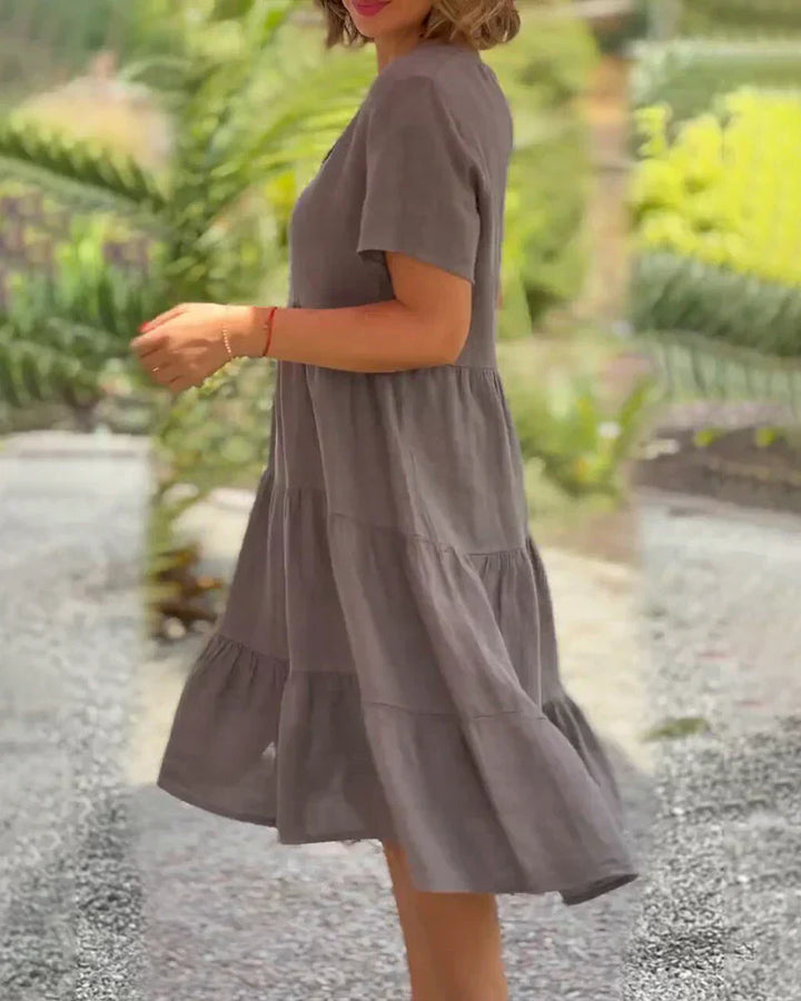 Levoire | Femme Robe Col V De Couleur Unie - Mini