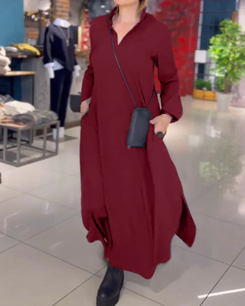 Levoire | Robe Longue Appropriée Avec Pli Et Trou Latéral ROT