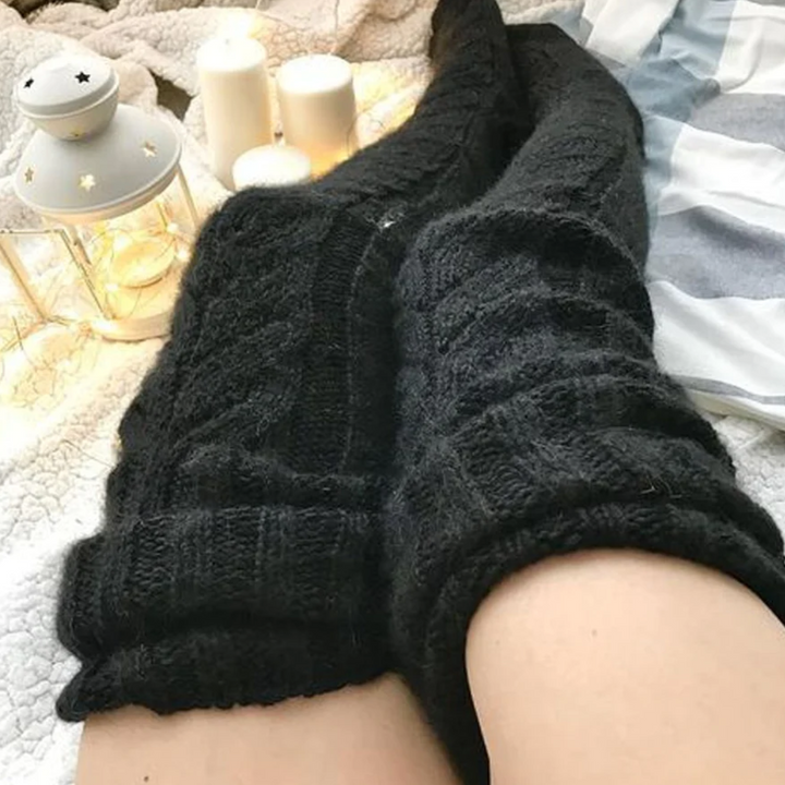 Levoire | Chaussettes Genou Haute Performance Noir Une taille convient à tous