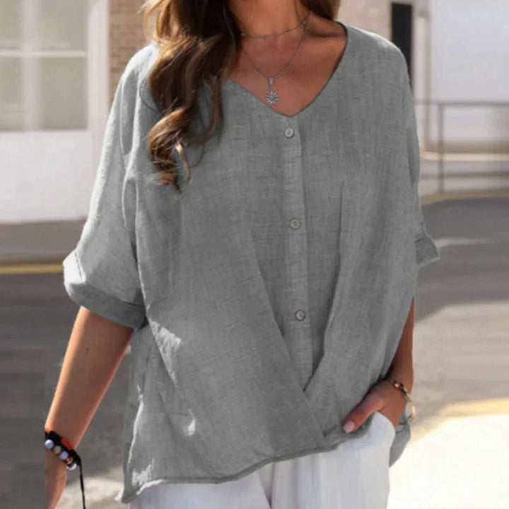 Levoire | Chemise pour femmes à décolleté en V Gris