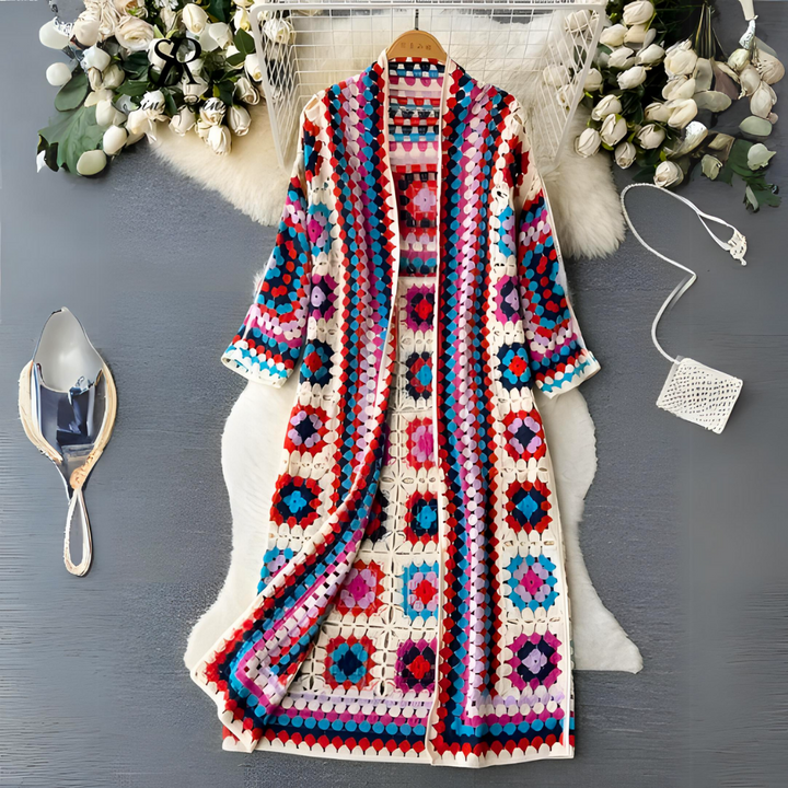 Levoire | Robe en tricot longue multicolore Rot Une taille