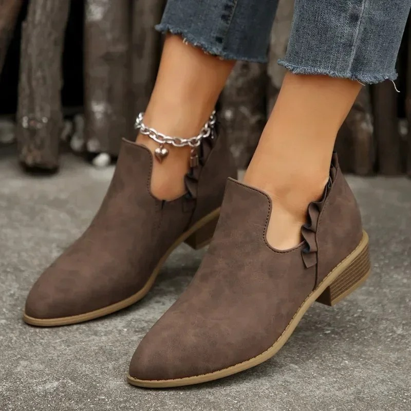 Levoire | Botte Antidérapante Durable Avec Plis Marron foncé
