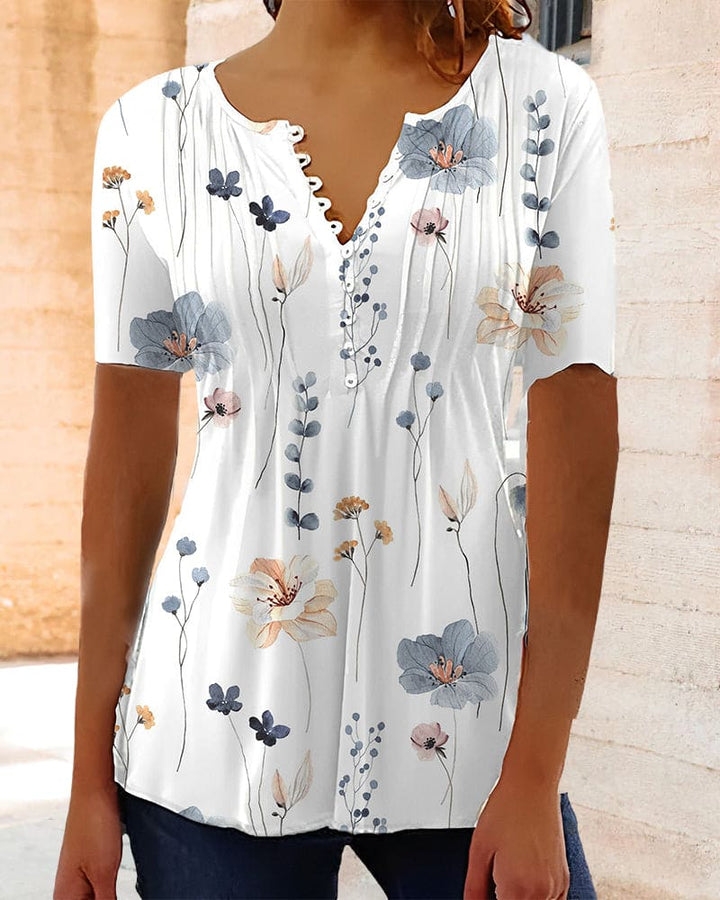 Levoire | Blouse À Manches Courtes Et Décolleté En V