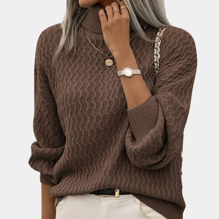 Levoire | Pull À Col Roulé Pour Femmes Avec Un Design Tendance Et Polyvalent Café