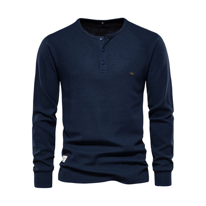 Levoire | T-Shirt Henley Homme Marinebleu
