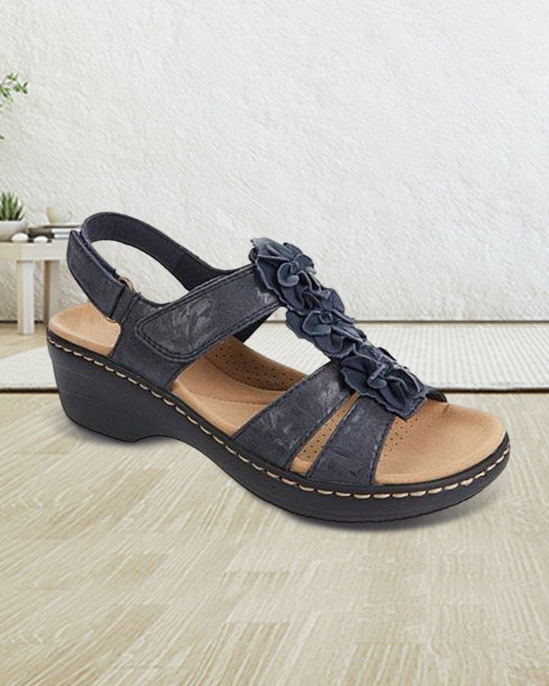 Levoire | Sandales Pour Femmes Avec Talons Compensés Bleu foncé