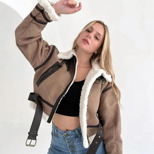Levoire | Veste En Polaire À Manches Longues Doublée Avec Ceinture Et Fermeture Éclair