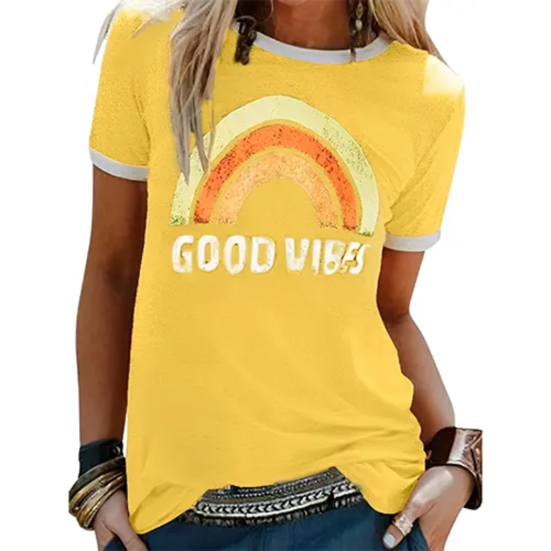 Levoire | T-Shirt Manches Courtes Col Rond L'Été Jaune