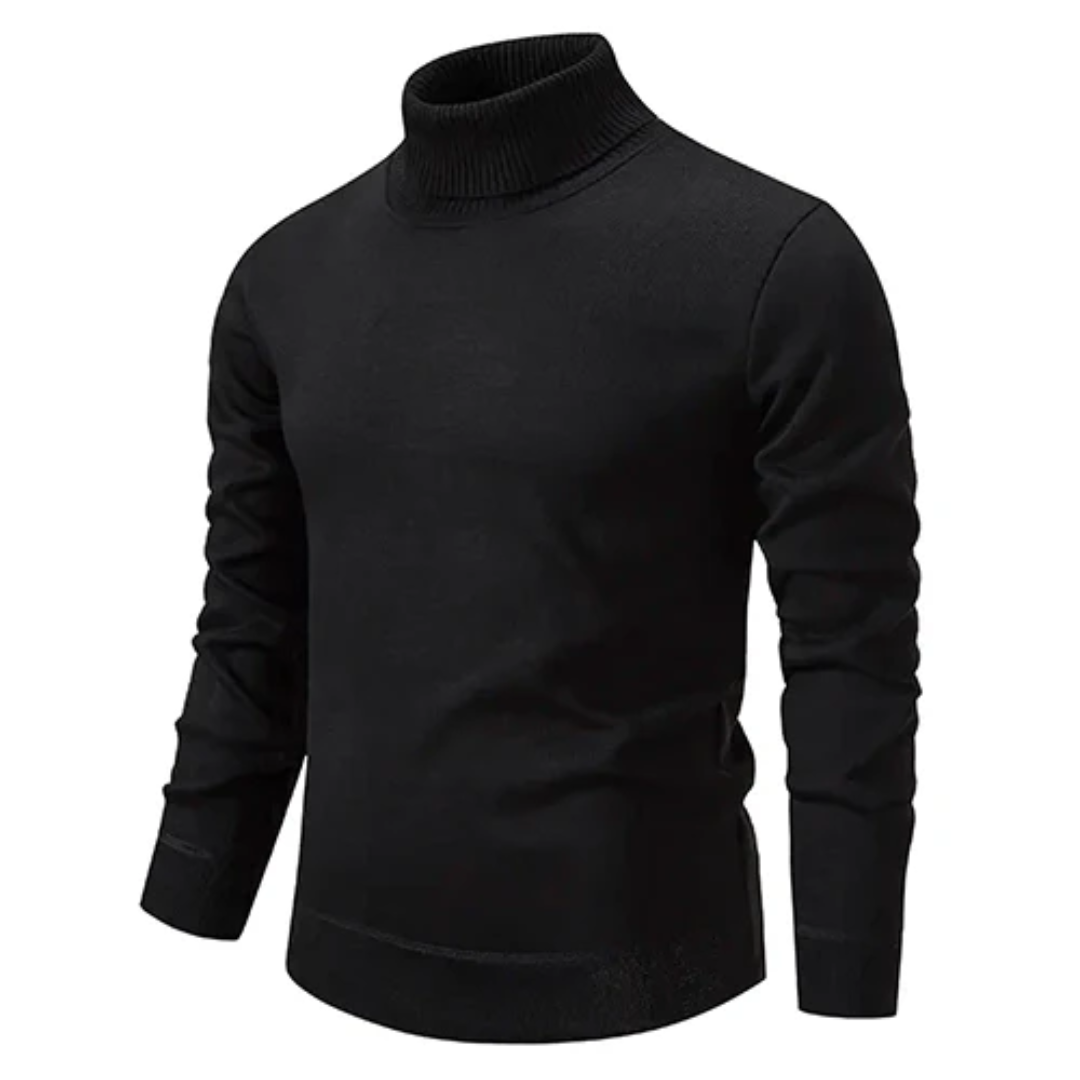 Levoire | Pull Col Roulé Pour Hommes Chaud Noir