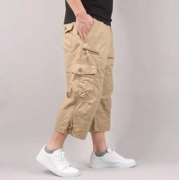 Levoire | Pantalon cargo court pour hommes Design pratique Khaki