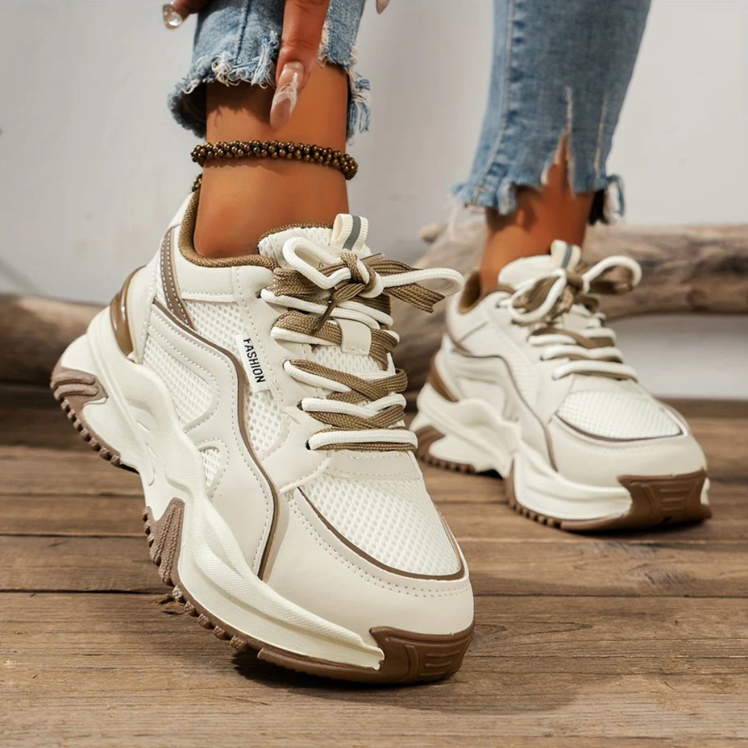 Levoire | Baskets Confortables Pour - Femmes - À Lacets Kaki