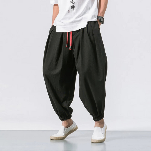 Levoire | Pantalon Harem en Lin pour Homme Pantalon d'Été Confortable pour Hommes
