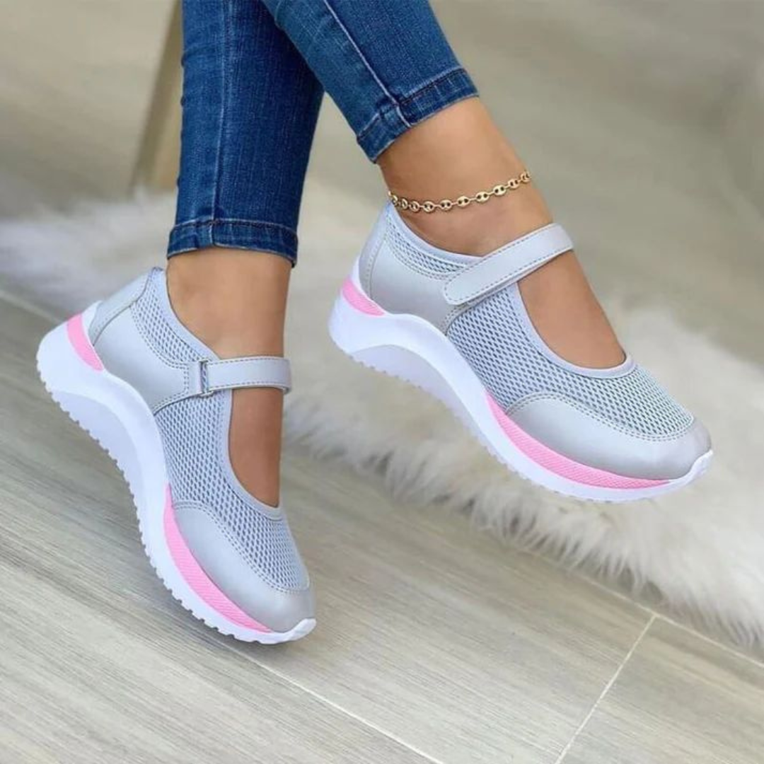 Levoire | Baskets Confortables Pour - Femmes - Sangle Velcro Rose