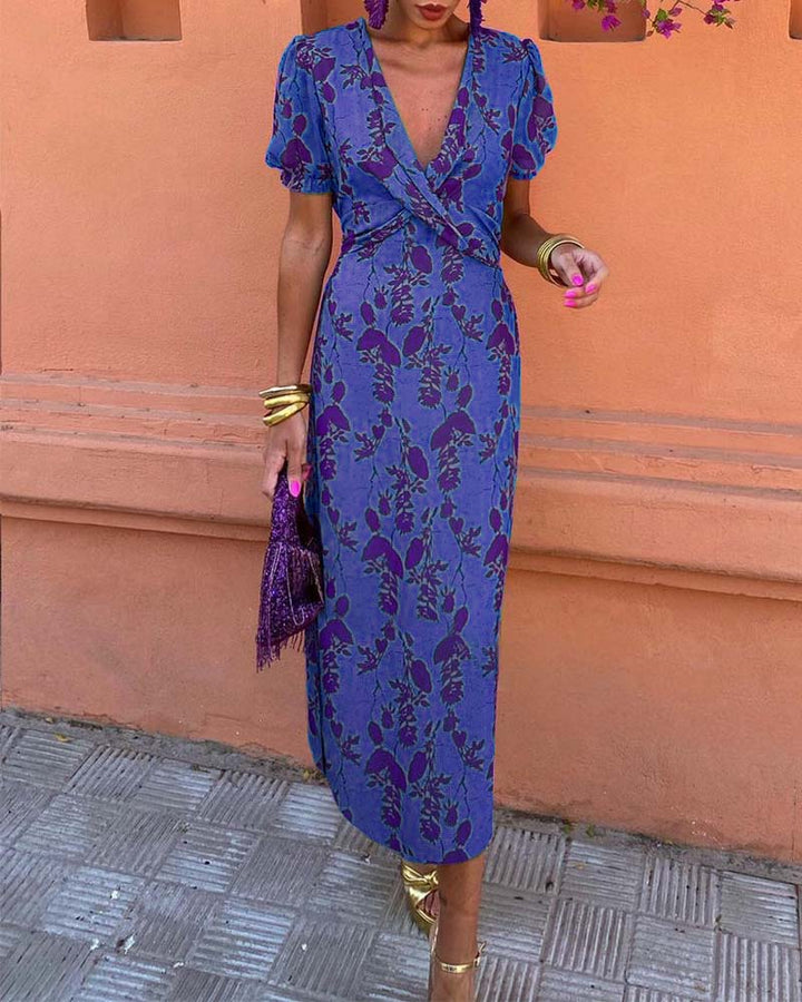 Levoire | Robe Élégante Ajustée Avec Manches Bouffantes