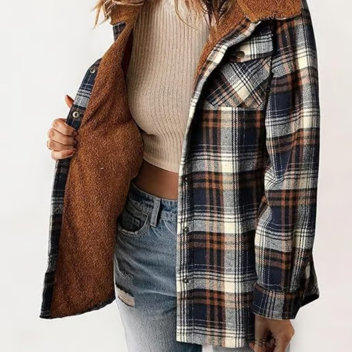 Levoire | Veste À Capuche À Motif Tartan Bleu