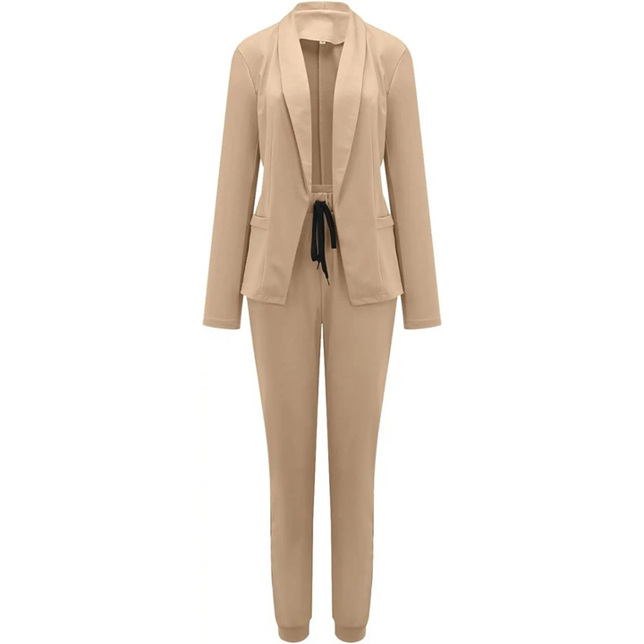 Levoire | Slim Fit Blazer Et Pantalon Set Dans Une Couleur Unie braun