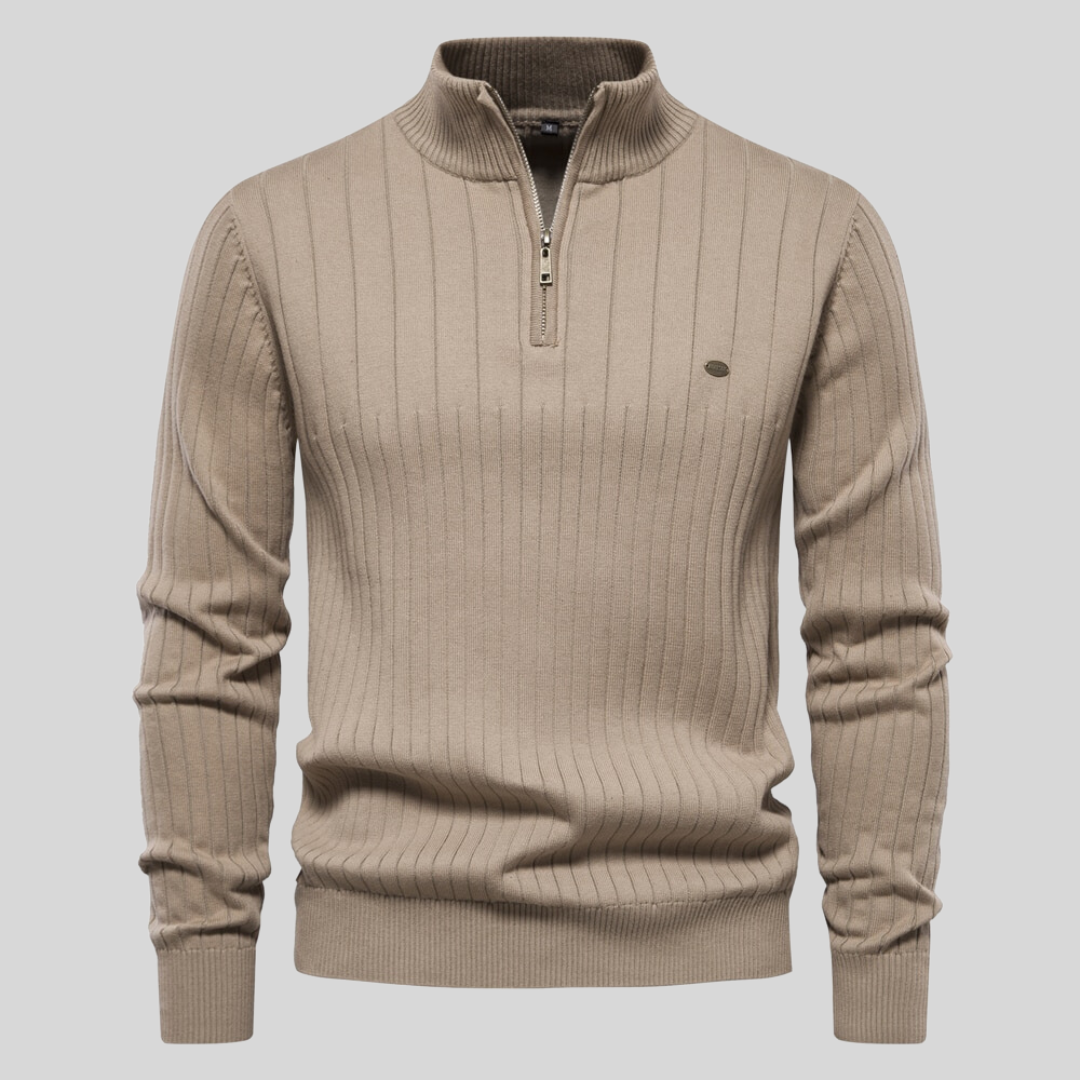 Levoire | Pull à fermeture éclair thermique pour hommes Kaki