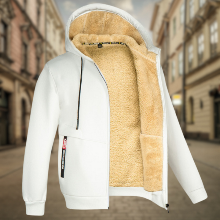 Levoire | Sweatshirt chaud avec intérieur en polaire Bianco