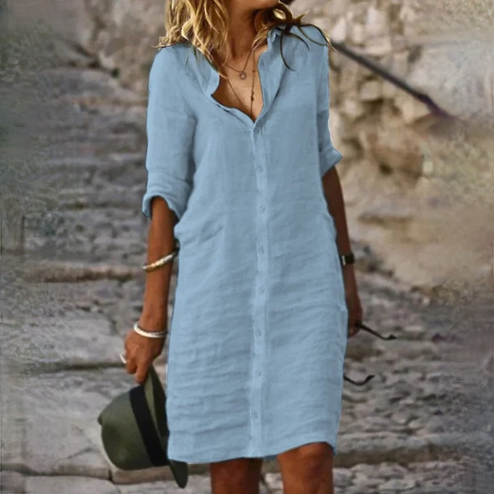 Levoire | Stella Robe En Lin Bleu clair