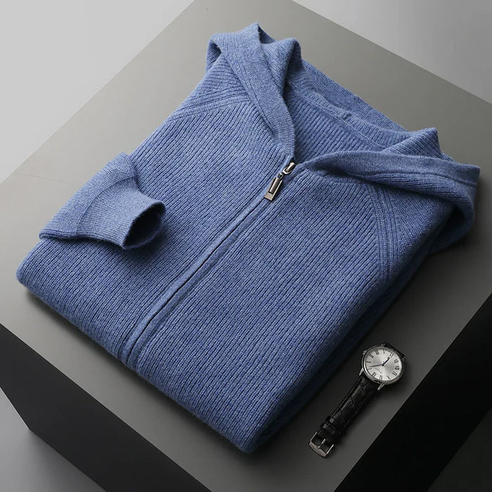 Levoire | Sweatshirt Pour Hommes Avec Capuche Et Fermeture Éclair Pour Un Usage Quotidien Bleu