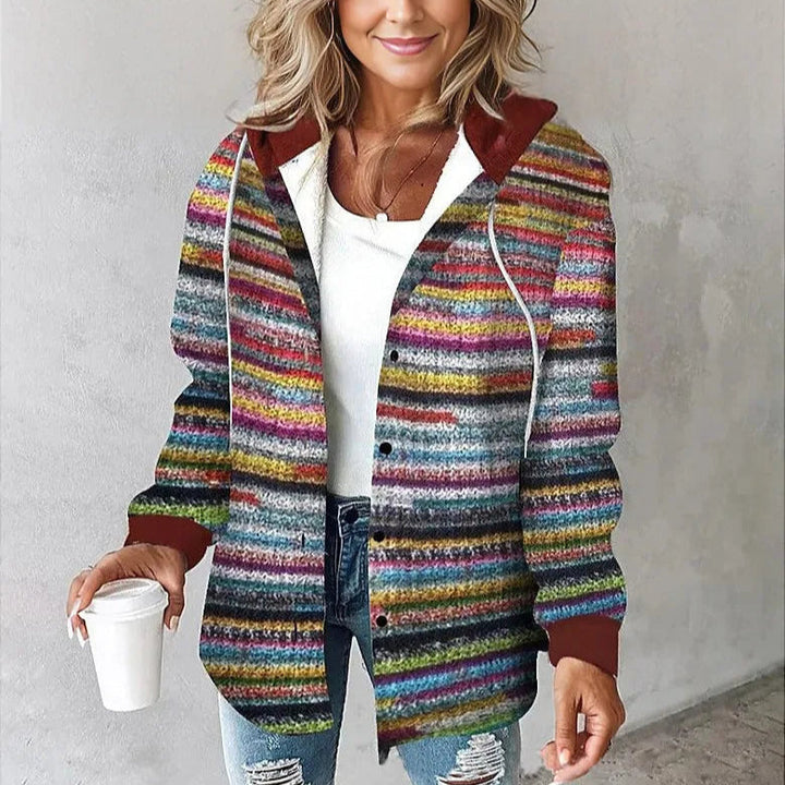 Levoire | Veste à Capuche À Motifs Pour Femmes Arc-en-ciel