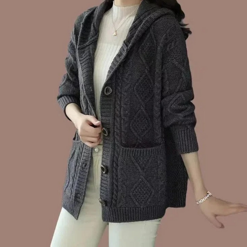 Levoire | Gilet en tricot pour femmes avec col, boutons et poches