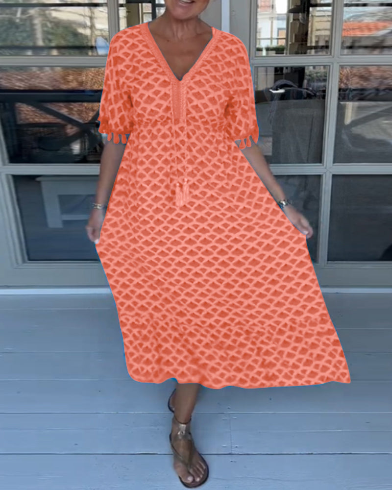 Levoire | Robe Décontractée V-Encolure Orange