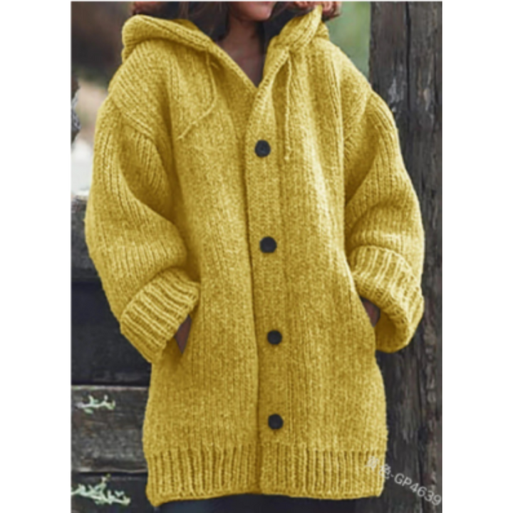 Levoire | Manteau Douillet Avec Capuche Et Boutons Pour Femme Gelb