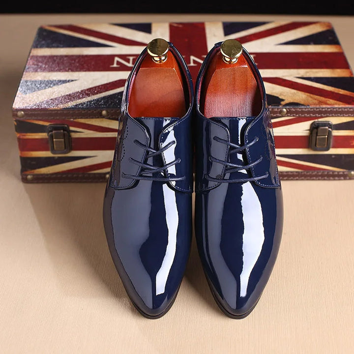 Levoire | Brogues Rétro Brillants Pour Hommes bleu
