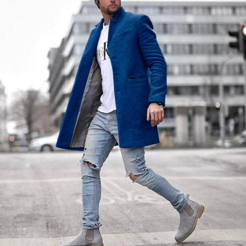 Levoire | Manteau Long Classique Bleu