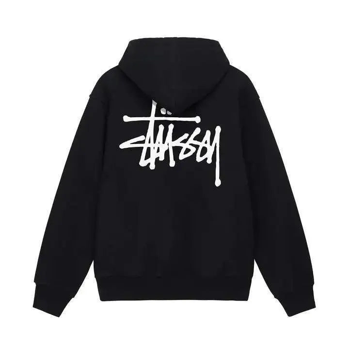 Levoire | Sweat à capuche grande taille unisexe sans fermeture éclair dans un style streetwear tendance Noir