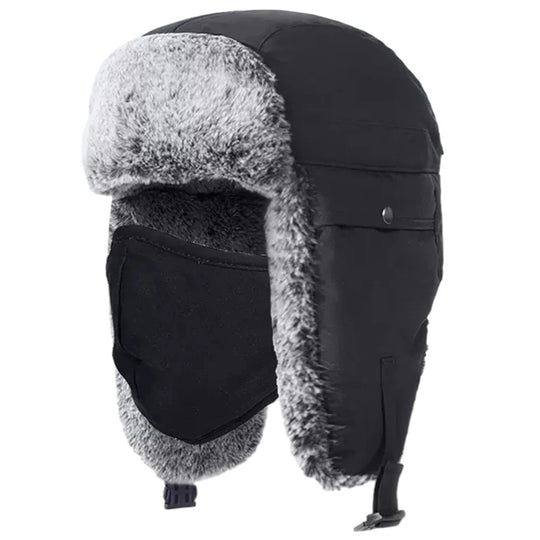Levoire | Bonnet chaud en polaire imperméable avec de longues ailes Noir 2