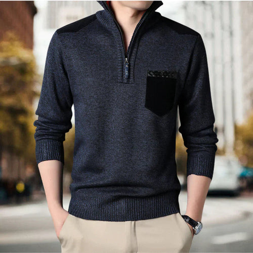 Levoire | Pull Homme Avec Col Montant Et Demi-Zip