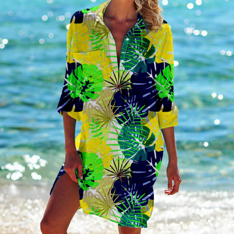 Levoire | Trooppipainatus Robe D'Été vert-vert