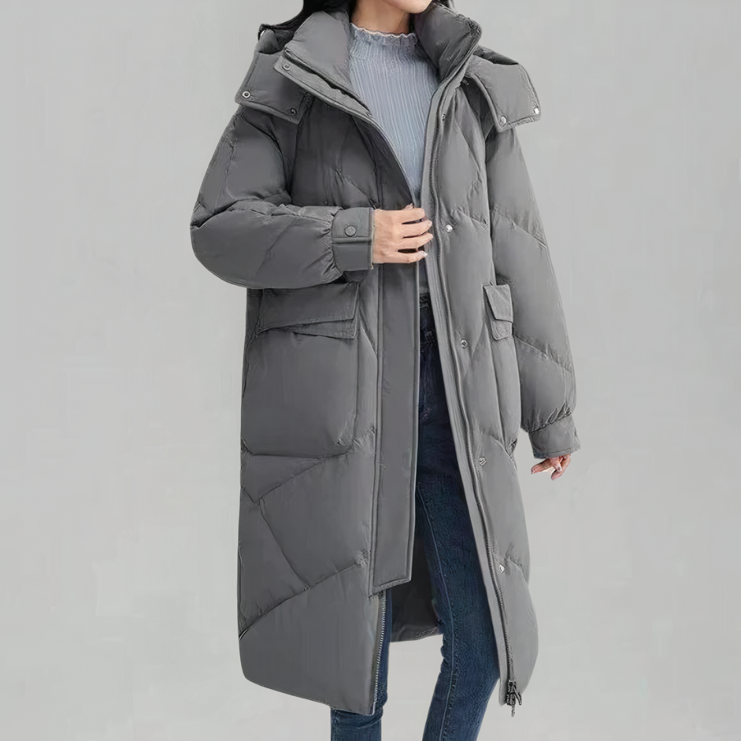 Levoire | Long Doudoune Pour Femmes Chic Gris