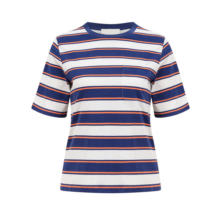 Levoire | T-Shirt En Coton À Imprimé Rayé Blanc