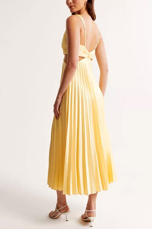 Levoire | Robe Maxi Plissée Avec Design Taille Découpé Pour Femmes