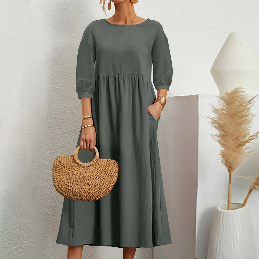 Levoire | Robe Midi Patchwork Gris