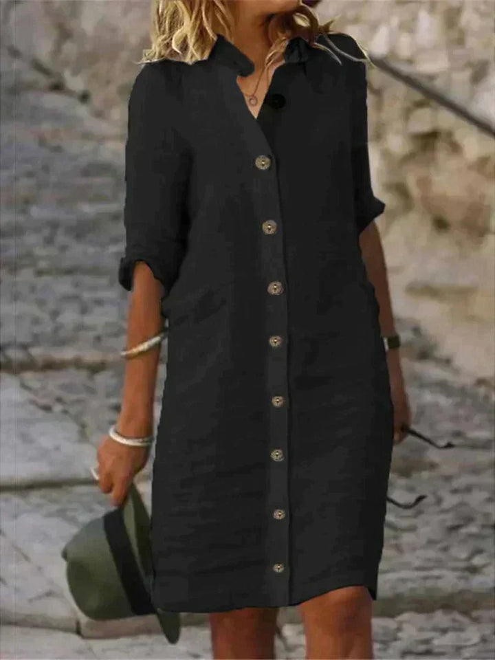 Levoire | Robe Chemise D'été Pour Femme - Mini Noir