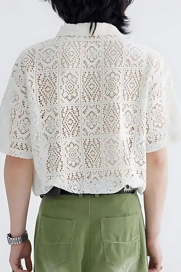 Levoire | Chemise transparente tendance pour hommes à manches courtes