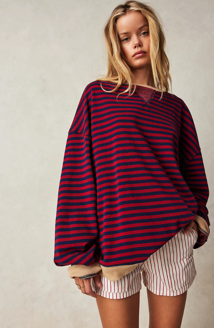 Levoire | Pull rayé Noir et rouge
