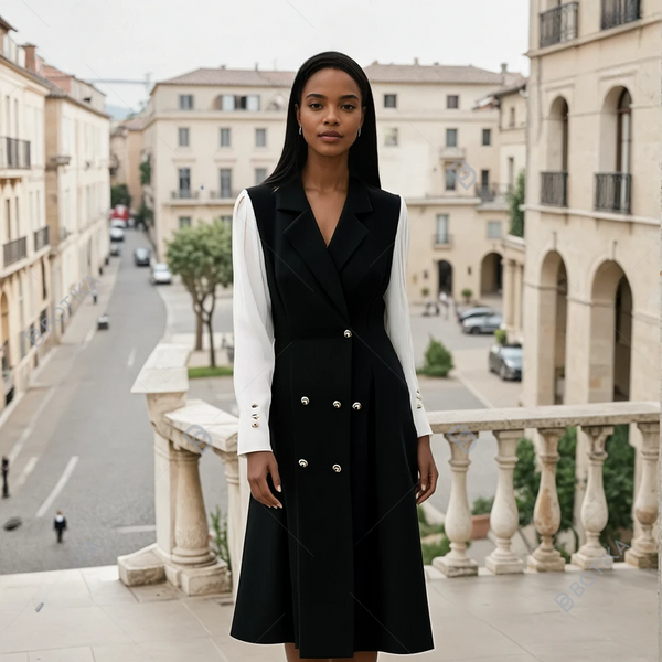 Levoire | Robe polyvalente avec un col en V moderne et une ceinture
