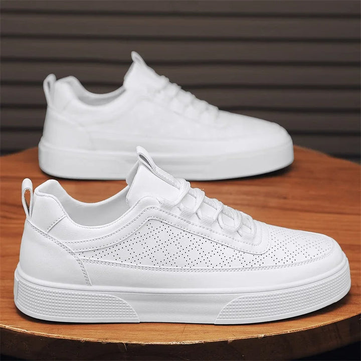 Levoire | Luxe Baskets en Cuir pour Hommes Blanc