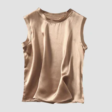 Levoire | Top En Satin De Soie À Épaules Dénudées Khaki