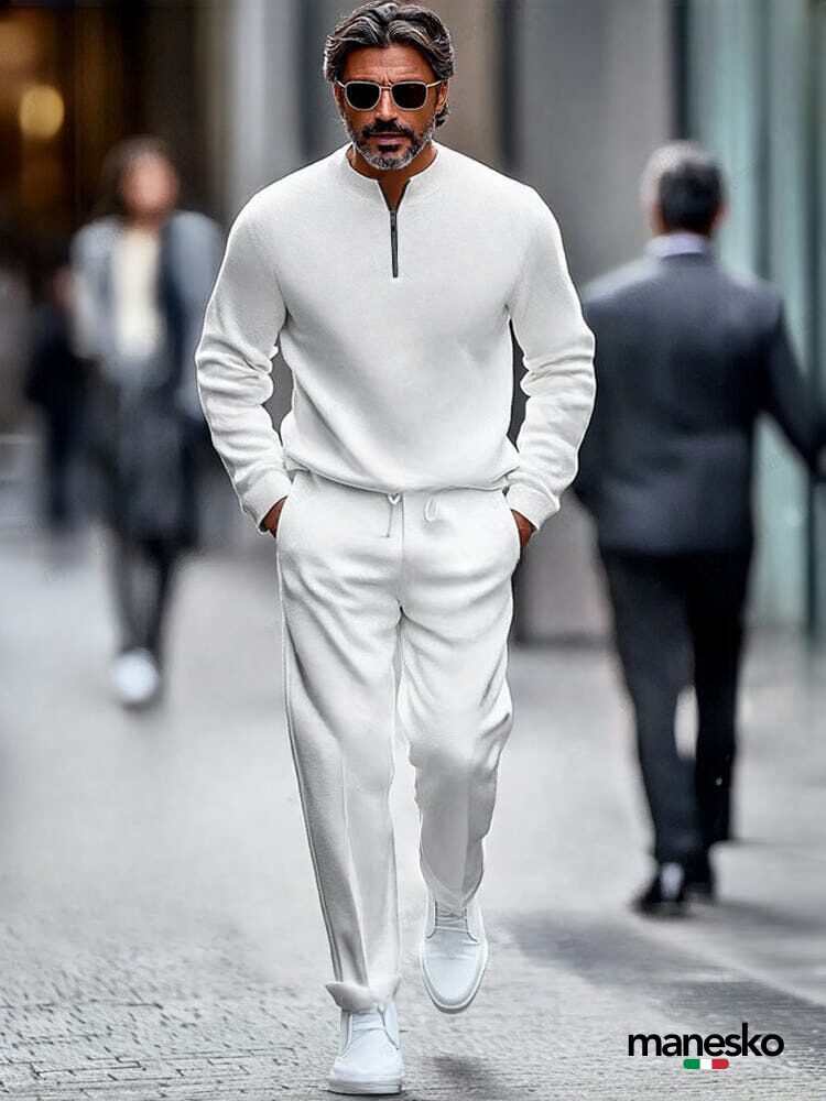 Levoire | Ensemble De Sport Avec Zip Quart Blanc