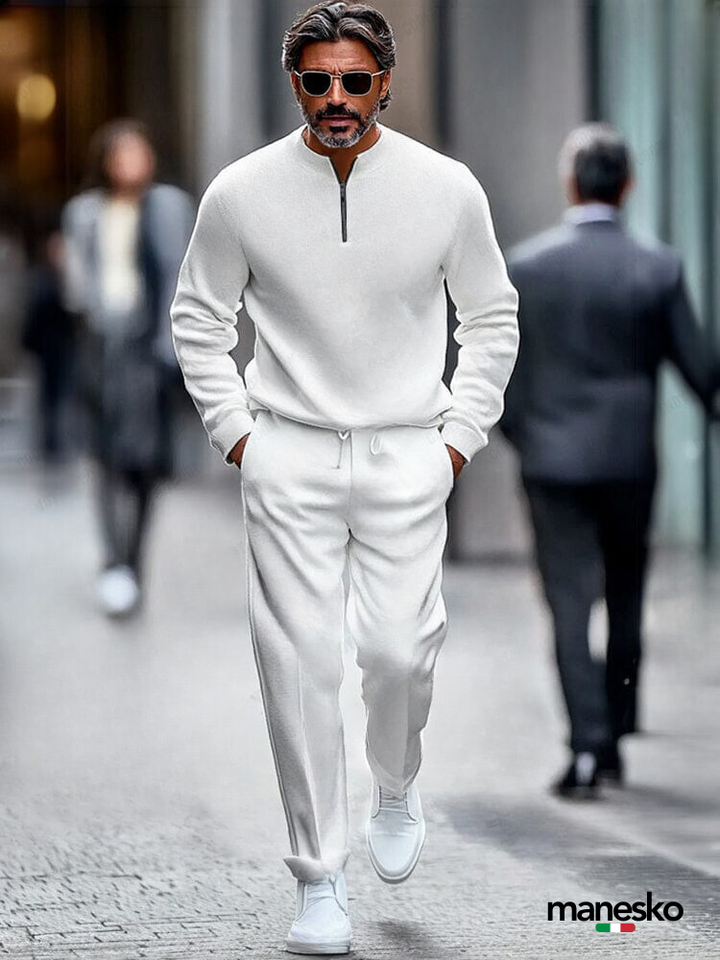 Levoire | Ensemble De Sport Avec Zip Quart Blanc