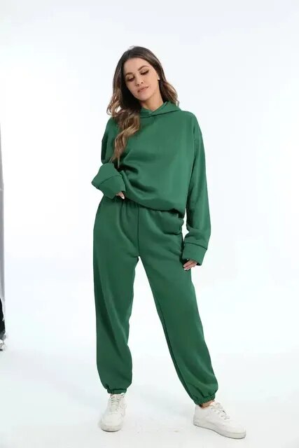 Levoire | Sweat À Capuche Et Jogging Pour Femmes Confortables Vert