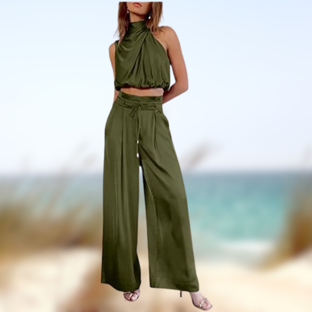 Levoire | Completo élégant sans manches Vert Militaire